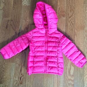 GAP KIDS Bright Neon Pink Kids Puffer Jacket Size 3